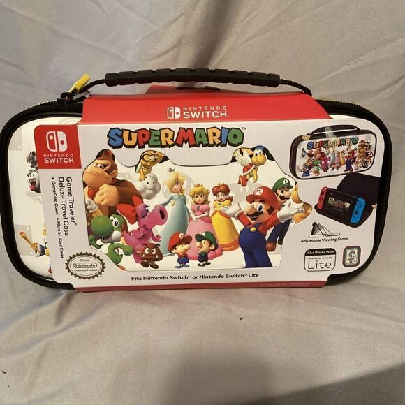 NWT Super Mario Themed Deluxe Travel Carrying Case And Micro SD Card Case - Picture 1 of 6